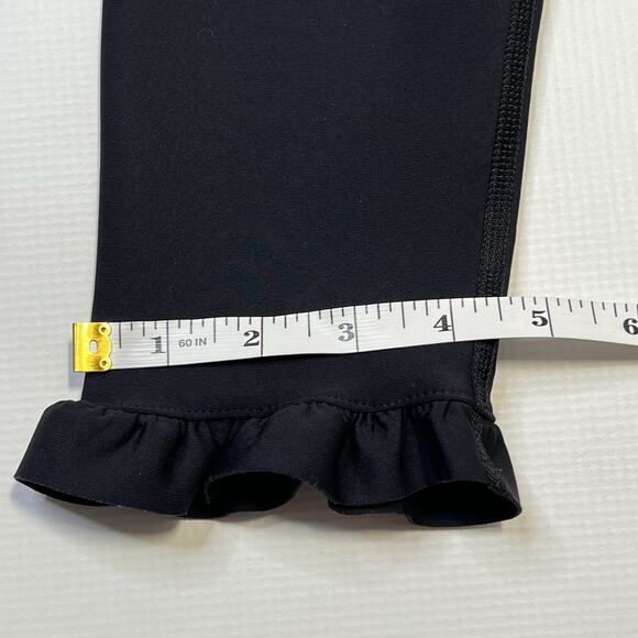 Carbon38 Ruffle On Ankles Leggings Womens Black Size Small Lattice - Picture 5 of 11